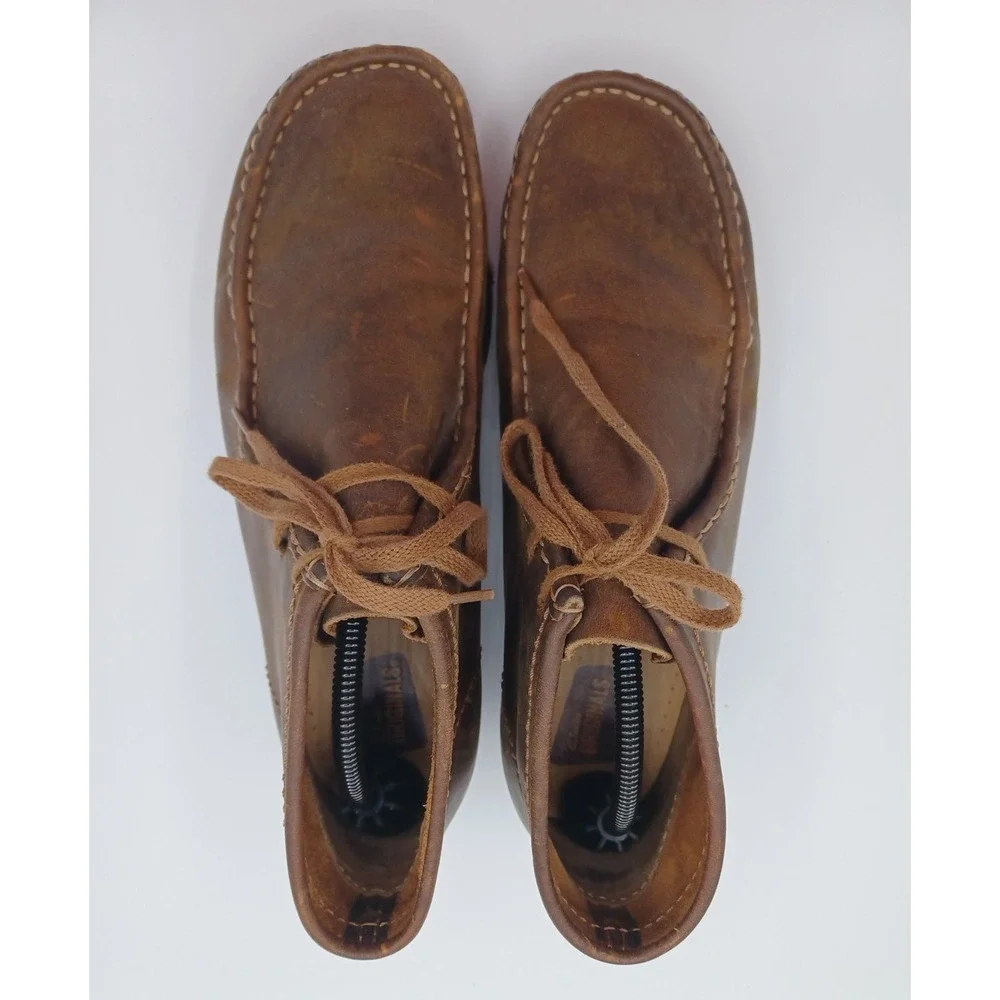 Clarks Collection Men's Wallabee Ankle‎ Boots Size 11 Brown Leather Lace Up